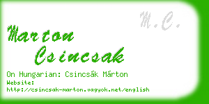marton csincsak business card