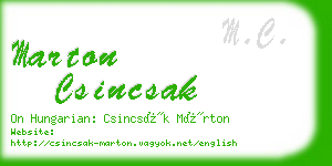 marton csincsak business card